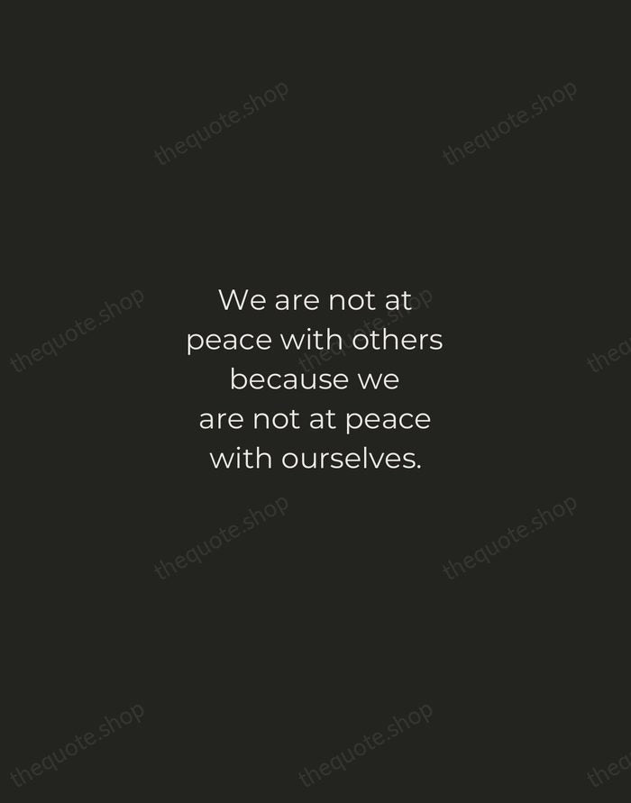 We are not at peace with others because we are not at… — Thomas Merton — Tracked Caps Unsigned