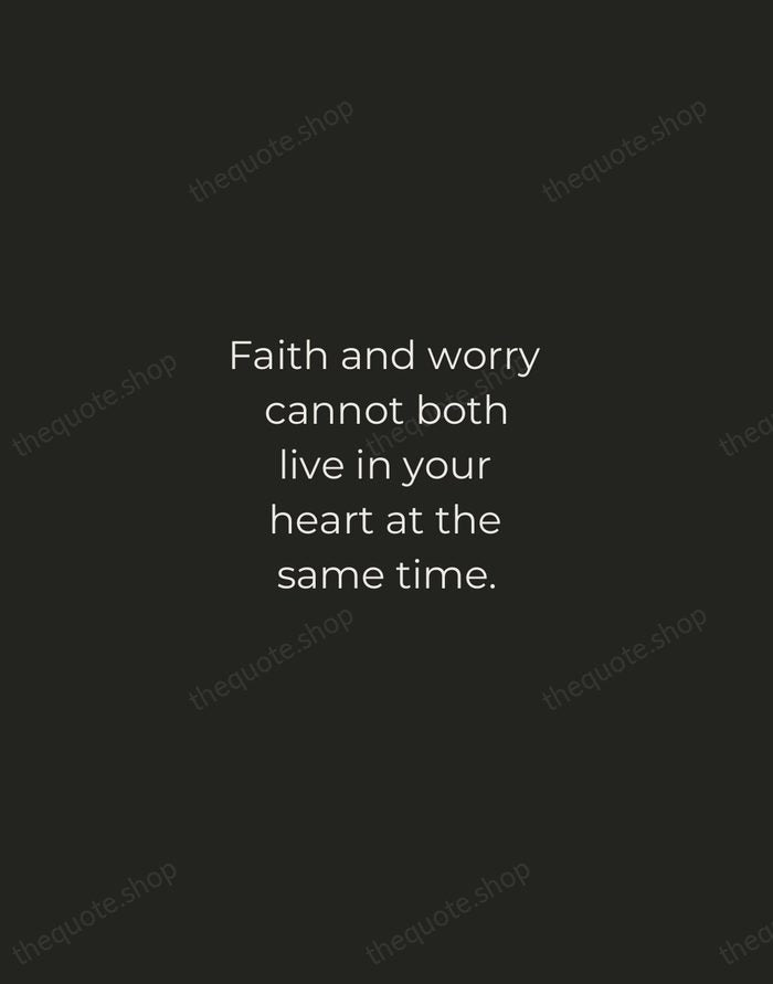 Faith and worry cannot both live in your heart at the same… — Charles Spurgeon — Tracked Caps Unsigned