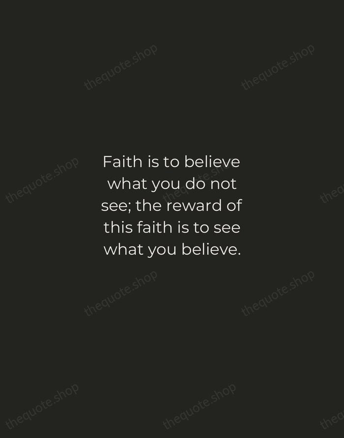 Faith is to believe what you do not see; the reward of… — Saint Augustine — Tracked Caps Unsigned
