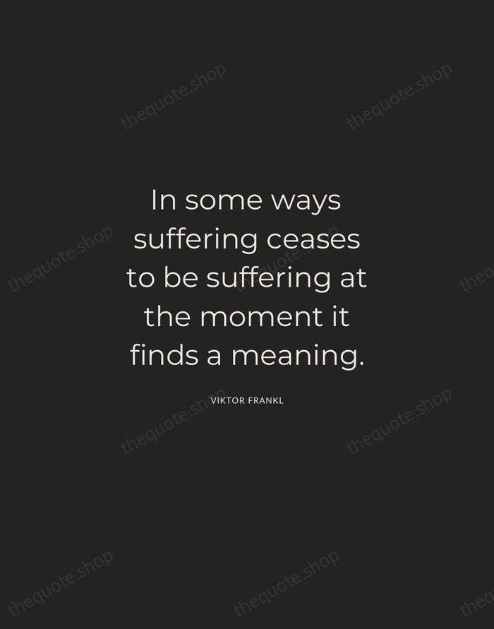 In some ways suffering ceases to be suffering at the moment it… — Viktor Frankl — Charcoal Sans