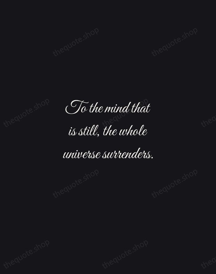 To the mind that is still, the whole universe surrenders. — Lao Tzu — Night Script