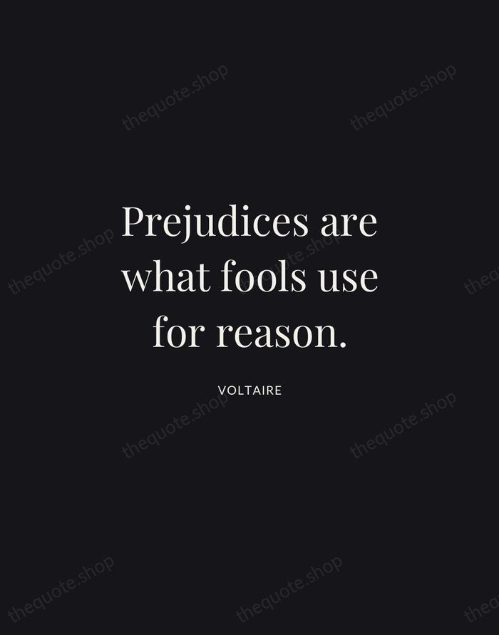 Prejudices are what fools use for reason. — Voltaire | Printable Wall Art — Midnight Serif
