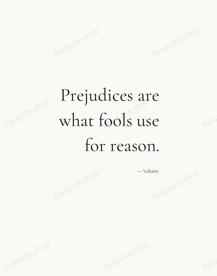 Prejudices are what fools use for reason. — Voltaire — Soft Serif Right