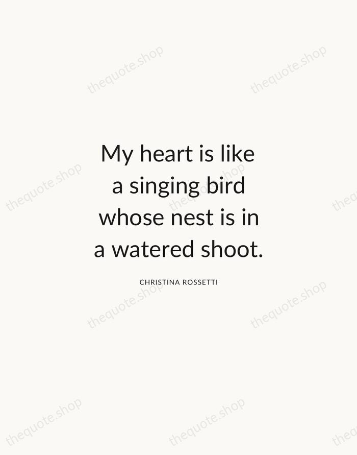 My heart is like a singing bird whose nest is in a… — Christina Rossetti — Modern Sans Calm