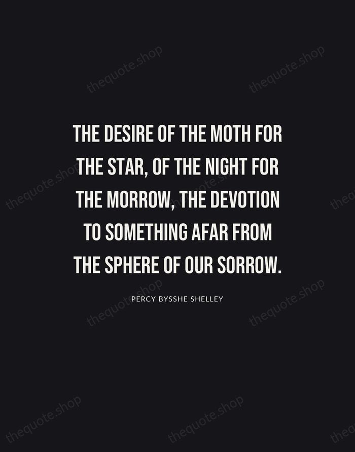 The desire of the moth for the star, of the night for… — Percy Bysshe Shelley | Printable Wall Art — Poster Condensed