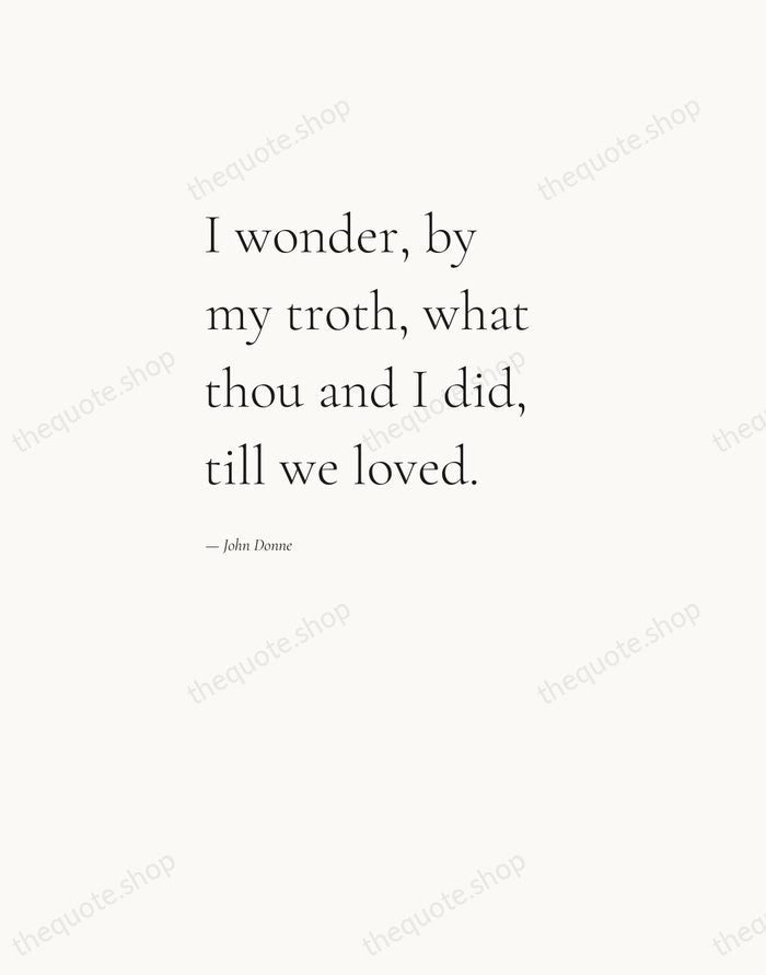 I wonder, by my troth, what thou and I did, till we… — John Donne — Editorial Left Serif