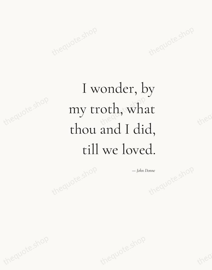 I wonder, by my troth, what thou and I did, till we… — John Donne — Soft Serif Right