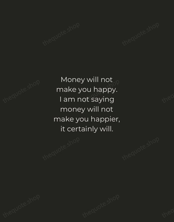 Money will not make you happy. I am not saying money will… — Chris Rock — Tracked Caps Unsigned