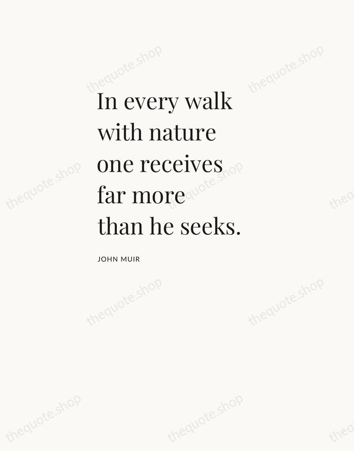 In every walk with nature one receives far more than he seeks. — John Muir — Asymmetric Left