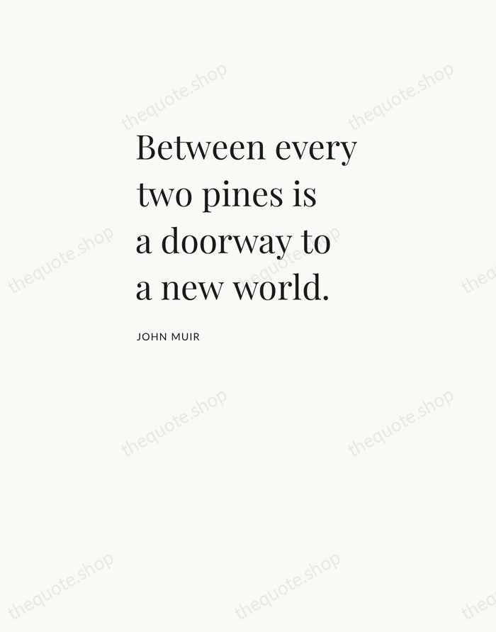 Between every two pines is a doorway to a new world. — John Muir — Asymmetric Left