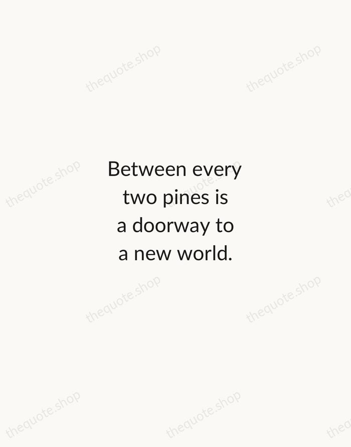 Between every two pines is a doorway to a new world. — John Muir — Minimal Unsigned