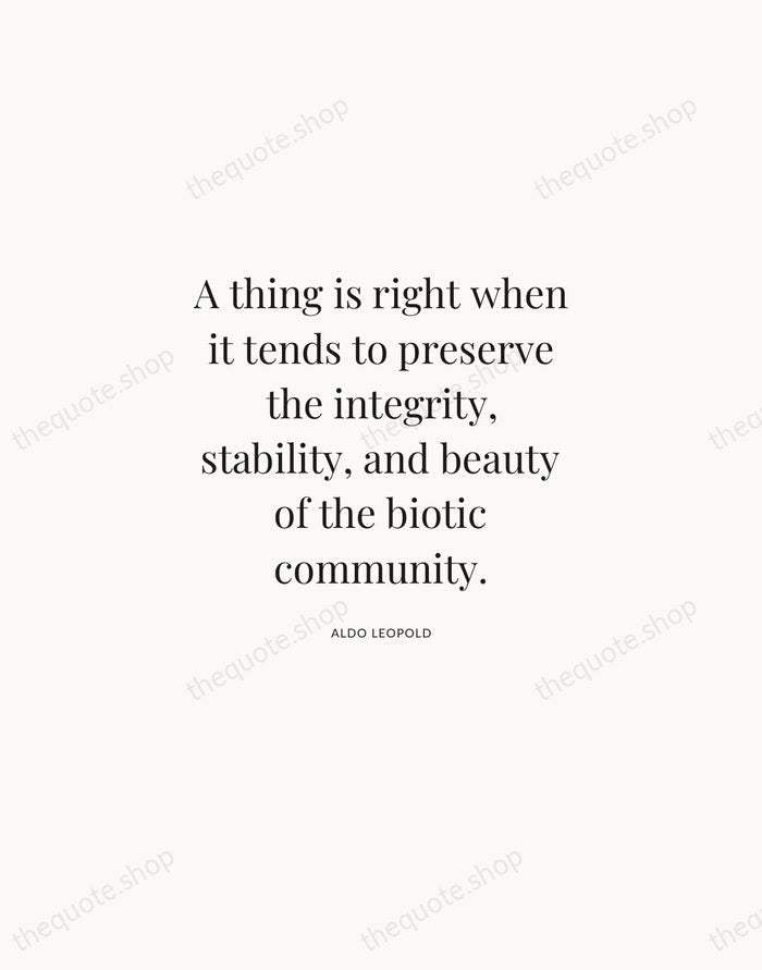 A thing is right when it tends to preserve the integrity, stability… — Aldo Leopold | Printable Wall Art — Atelier Serif