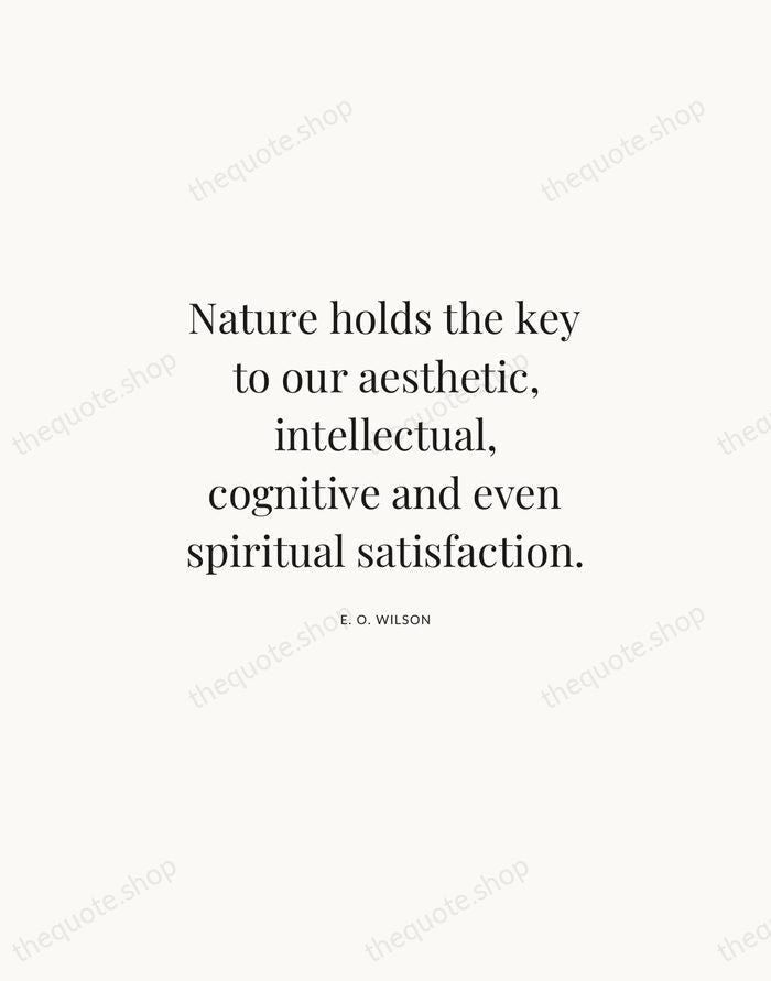 Nature holds the key to our aesthetic, intellectual, cognitive and even spiritual… — E. O. Wilson | Printable Wall Art — Atelier Serif