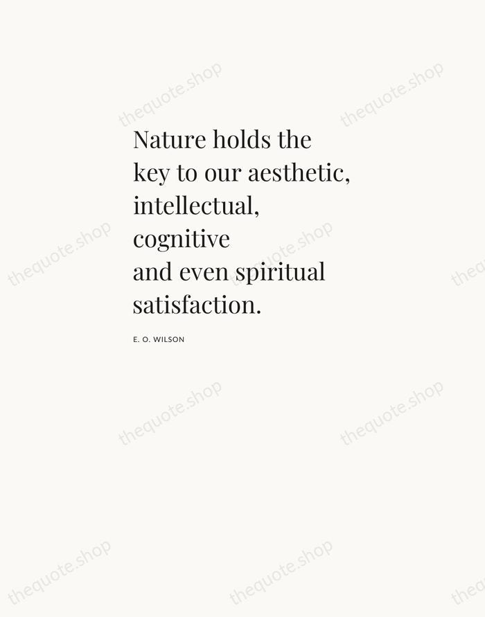 Nature holds the key to our aesthetic, intellectual, cognitive and even spiritual… — E. O. Wilson — Asymmetric Left