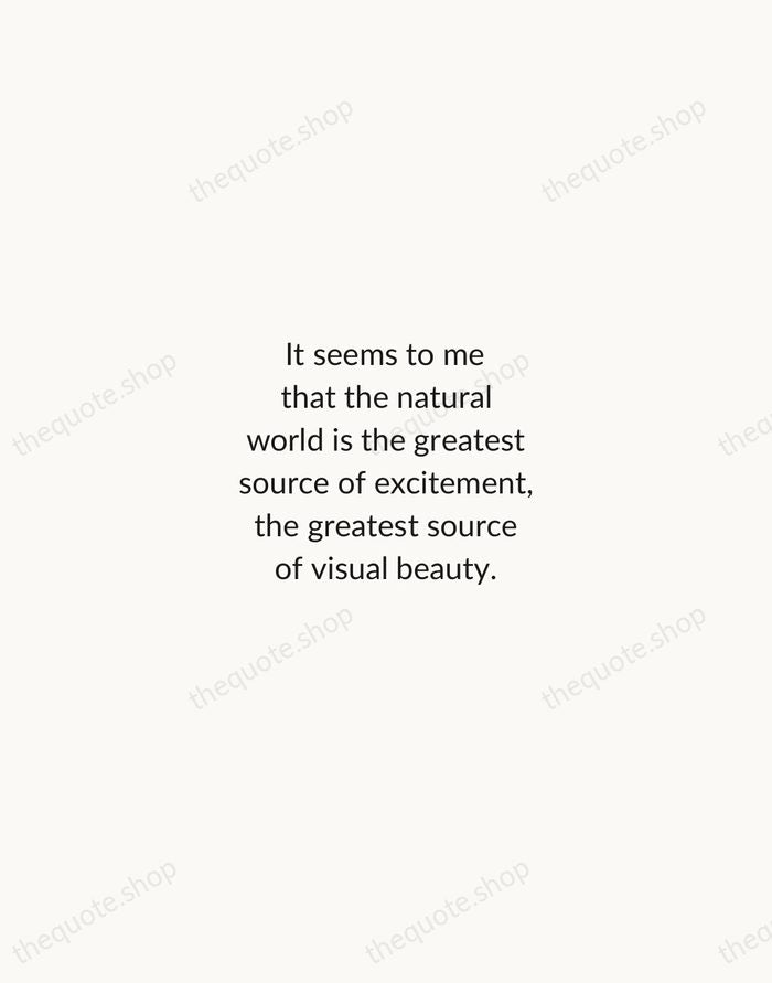 It seems to me that the natural world is the greatest source… — David Attenborough — Minimal Unsigned