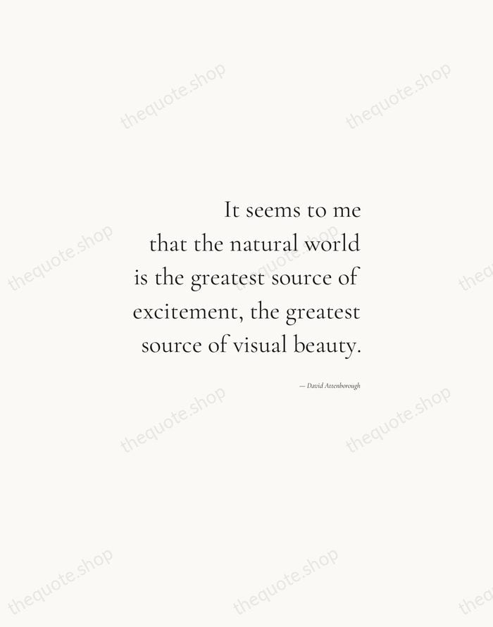 It seems to me that the natural world is the greatest source… — David Attenborough — Soft Serif Right