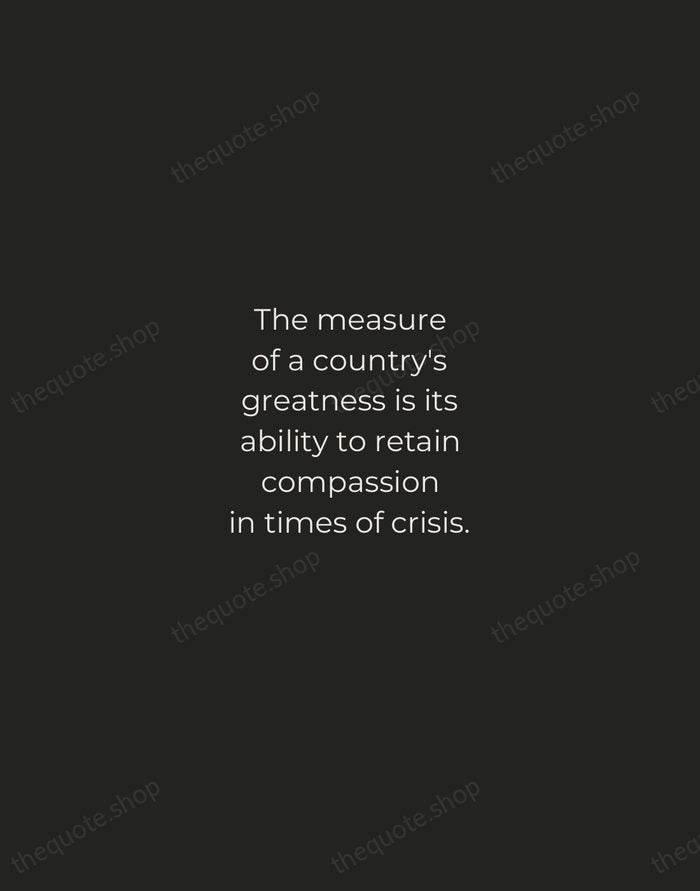 The measure of a country's greatness is its ability to retain compassion… — Condoleezza Rice — Tracked Caps Unsigned