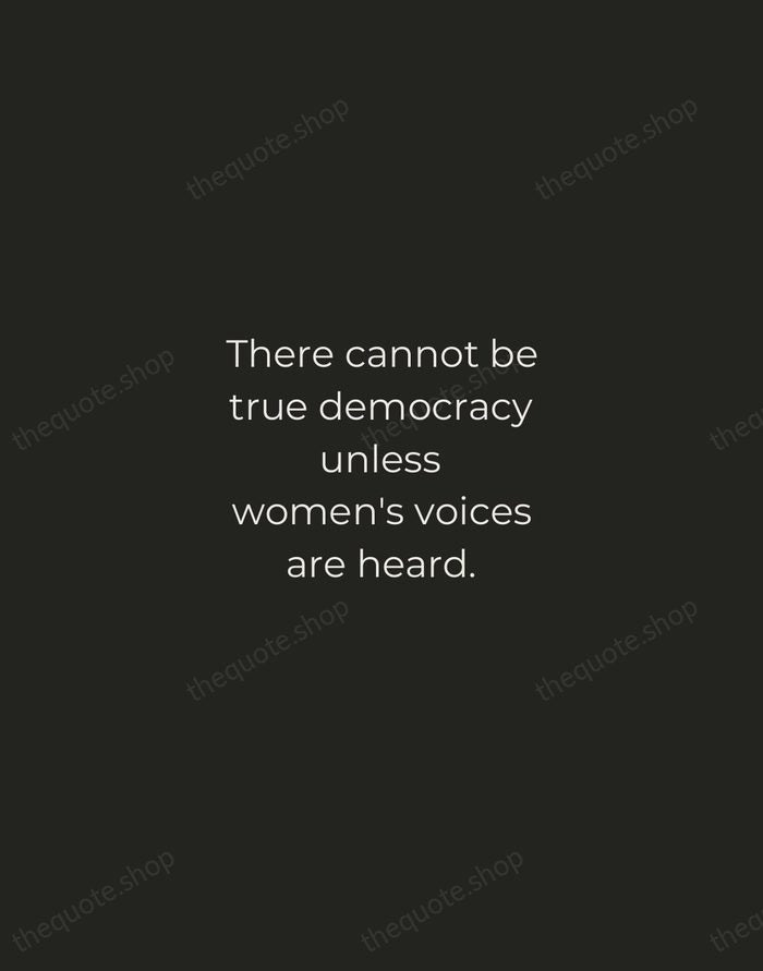 There cannot be true democracy unless women's voices are heard. — Hillary Clinton — Tracked Caps Unsigned