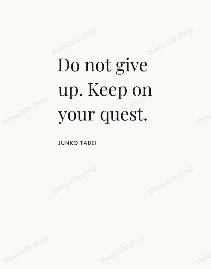 Do not give up. Keep on your quest. — Junko Tabei — Asymmetric Left