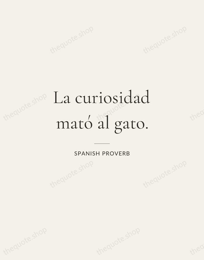 La curiosidad mató al gato. — Spanish Proverb — Gallery Rule