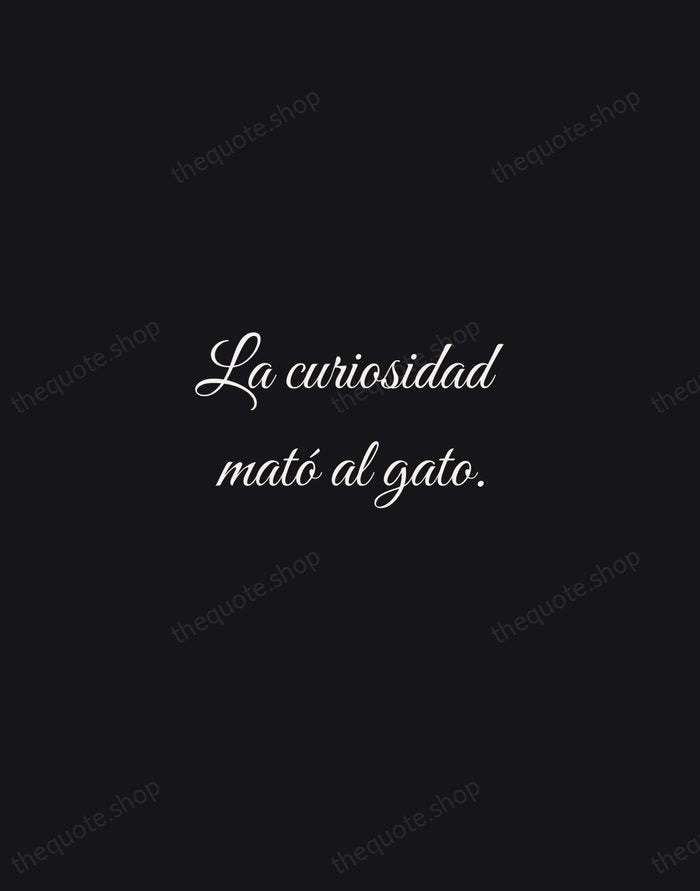 La curiosidad mató al gato. — Spanish Proverb — Night Script