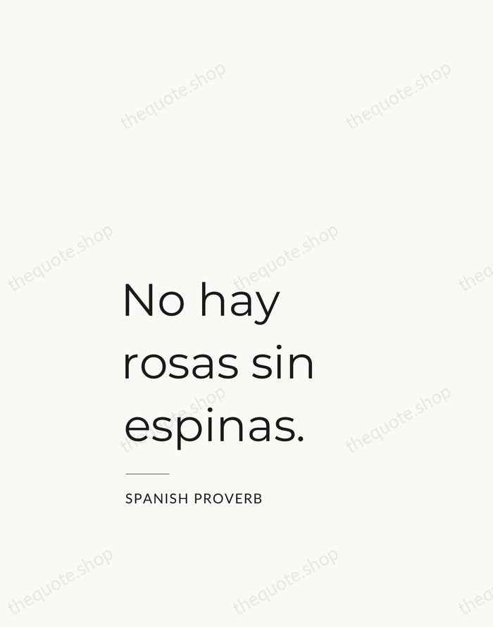 No hay rosas sin espinas. — Spanish Proverb — Studio Left