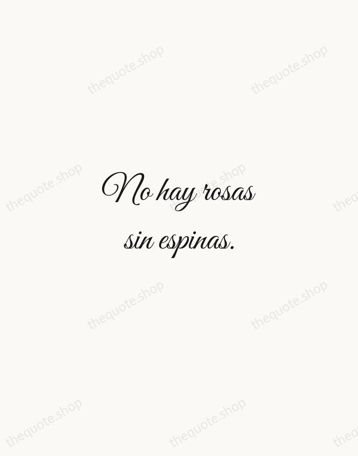 No hay rosas sin espinas. — Spanish Proverb — Script Whisper