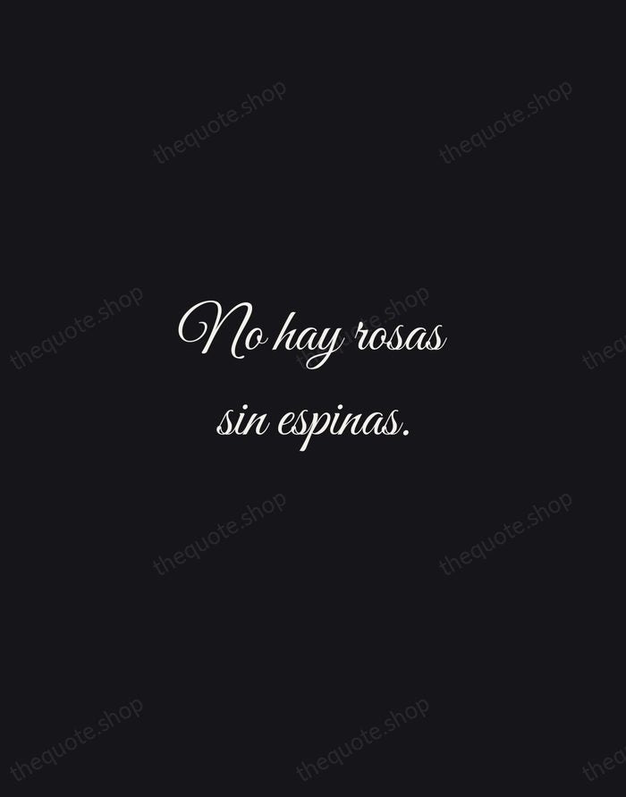 No hay rosas sin espinas. — Spanish Proverb — Night Script