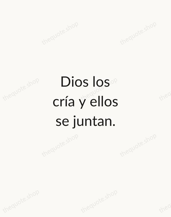 Dios los cría y ellos se juntan. — Spanish Proverb — Minimal Unsigned