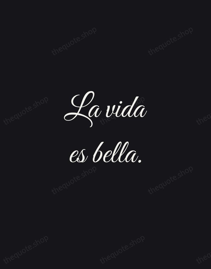 La vida es bella. — Spanish Proverb — Night Script