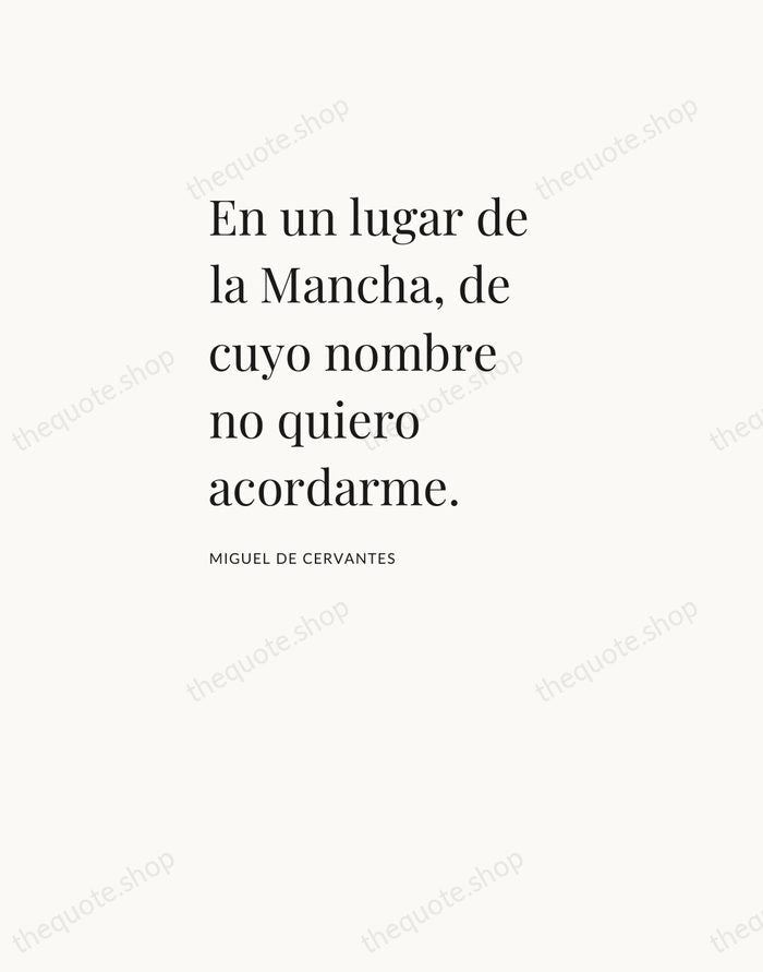 En un lugar de la Mancha, de cuyo nombre no quiero acordarme. — Miguel de Cervantes — Asymmetric Left