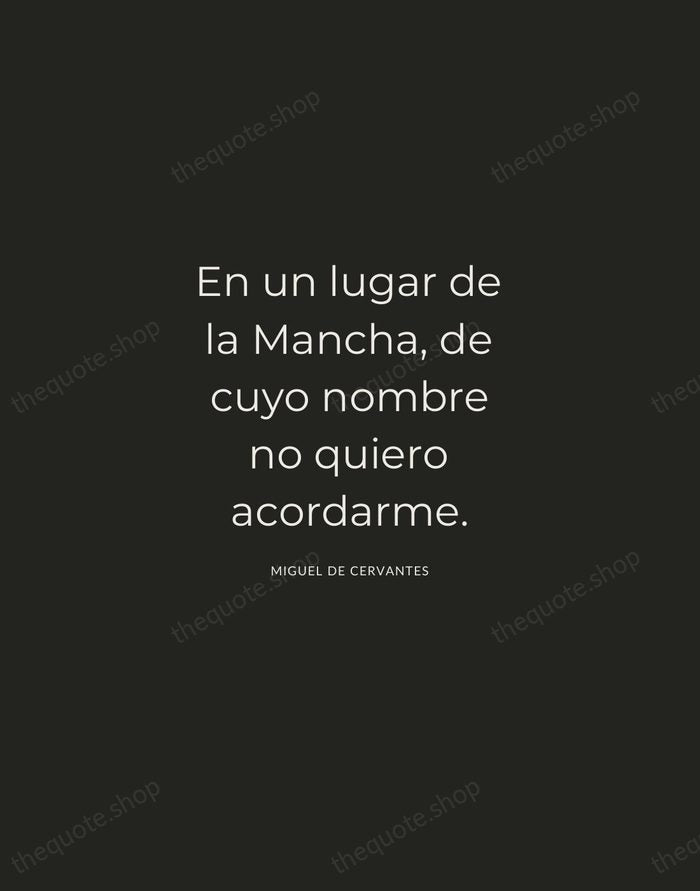 En un lugar de la Mancha, de cuyo nombre no quiero acordarme. — Miguel de Cervantes — Charcoal Sans