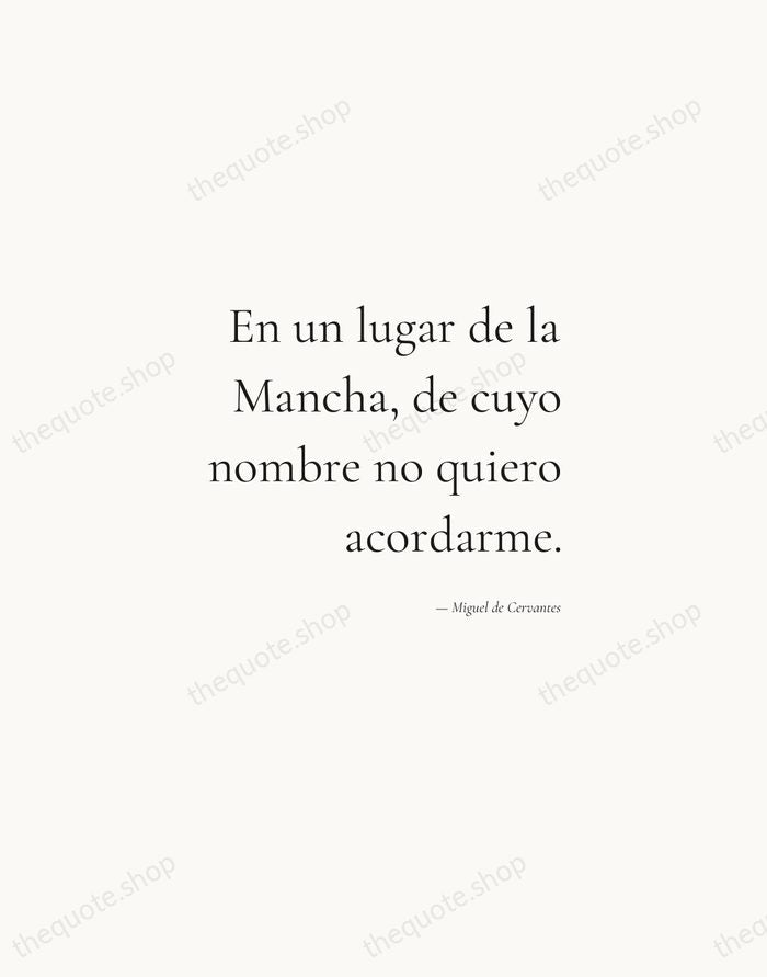 En un lugar de la Mancha, de cuyo nombre no quiero acordarme. — Miguel de Cervantes — Soft Serif Right
