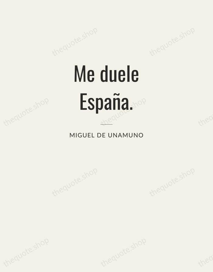 Me duele España. — Miguel de Unamuno — Letterpress Caps