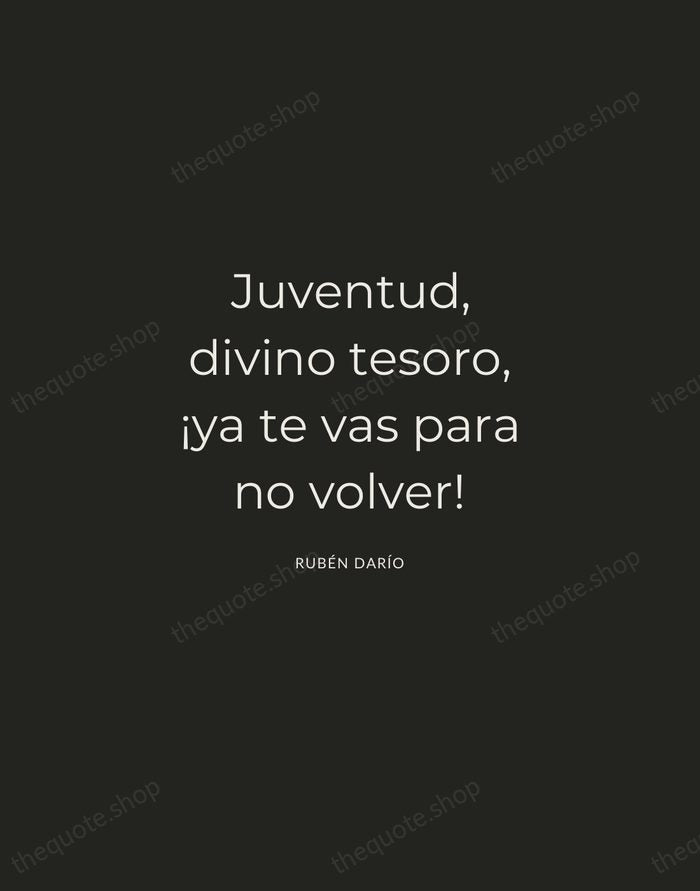Juventud, divino tesoro, ¡ya te vas para no volver! — Rubén Darío — Charcoal Sans