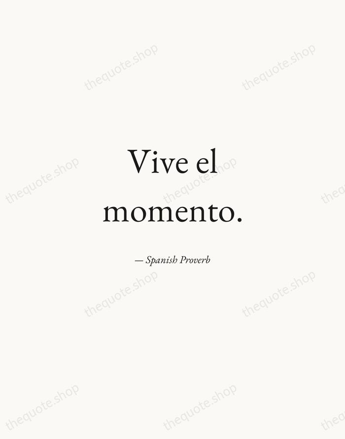 Vive el momento. — Spanish Proverb — Quiet Garamond