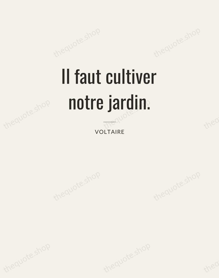 Il faut cultiver notre jardin. — Voltaire — Letterpress Caps