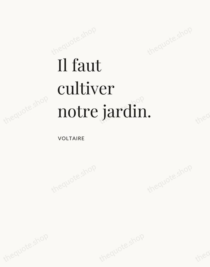 Il faut cultiver notre jardin. — Voltaire — Asymmetric Left