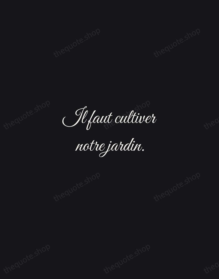 Il faut cultiver notre jardin. — Voltaire — Night Script