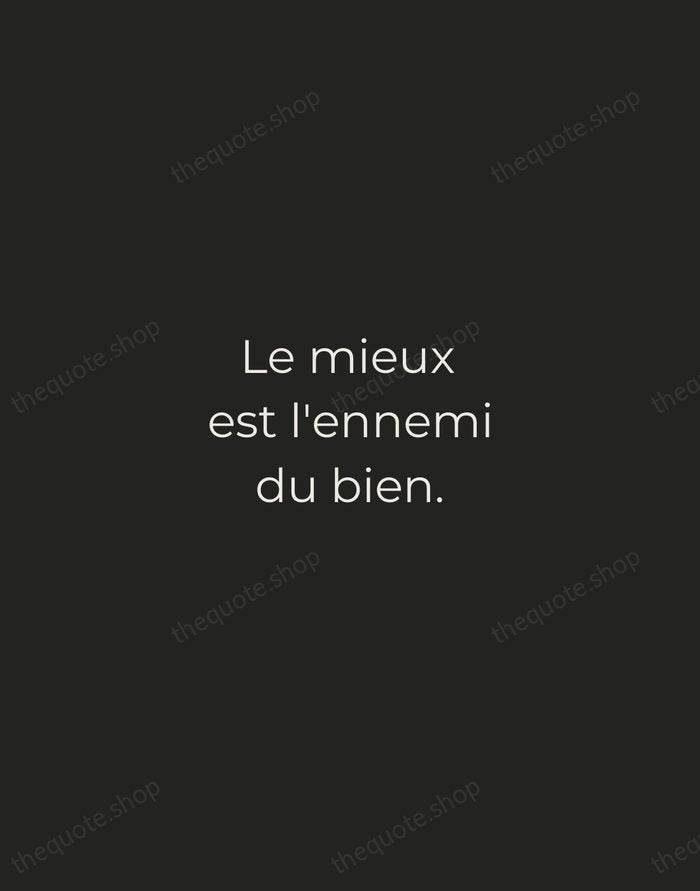 Le mieux est l'ennemi du bien. — Voltaire — Tracked Caps Unsigned