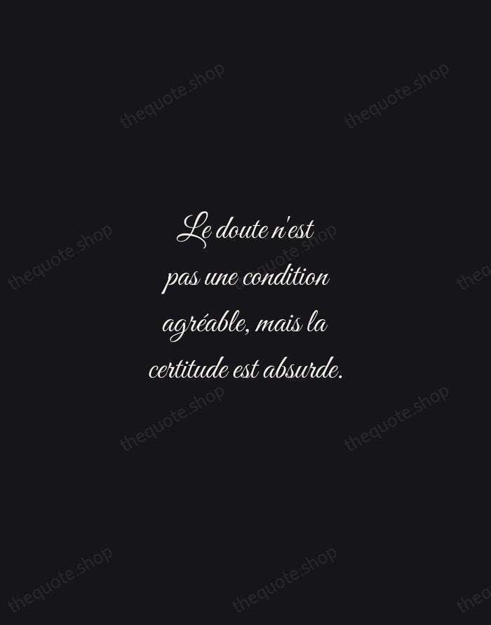 Le doute n'est pas une condition agréable, mais la certitude est absurde. — Voltaire — Night Script