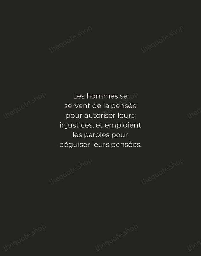 Les hommes se servent de la pensée pour autoriser leurs injustices, et… — Voltaire — Tracked Caps Unsigned
