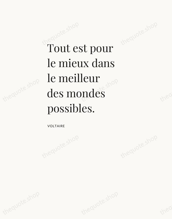Tout est pour le mieux dans le meilleur des mondes possibles. — Voltaire — Asymmetric Left
