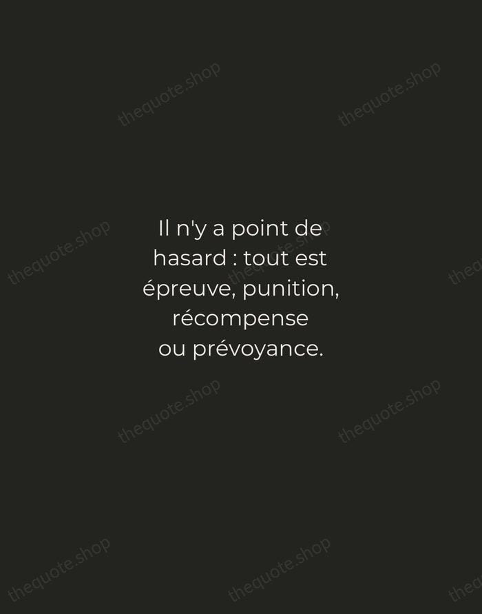 Il n'y a point de hasard : tout est épreuve, punition, récompense… — Voltaire — Tracked Caps Unsigned