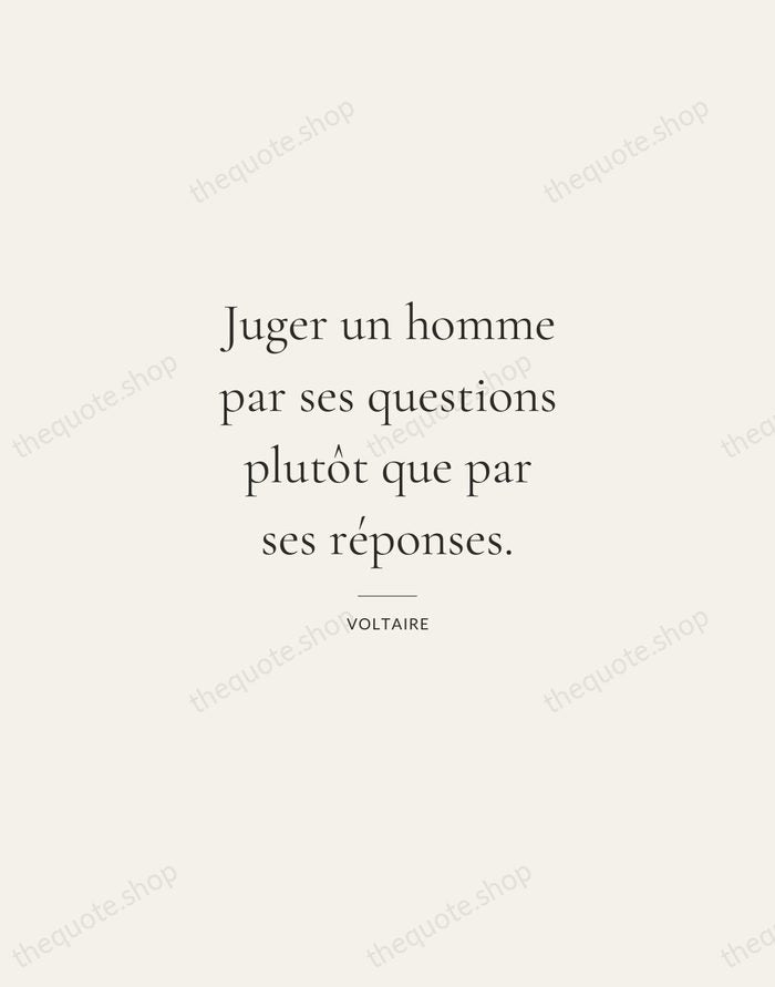 Juger un homme par ses questions plutôt que par ses réponses. — Voltaire — Gallery Rule