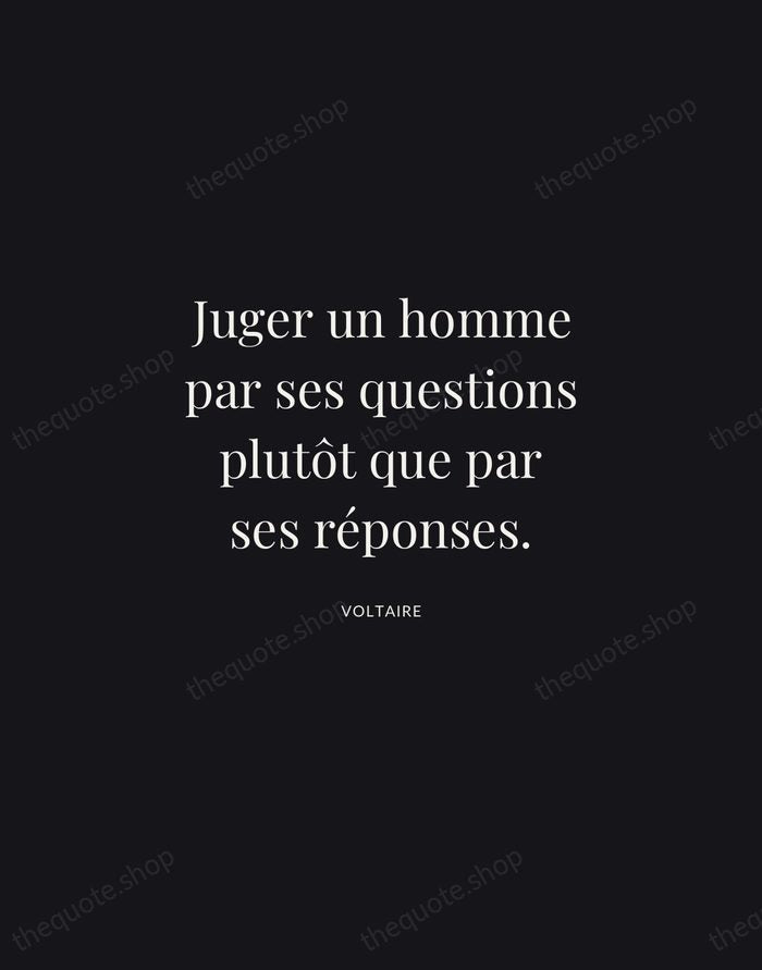 Juger un homme par ses questions plutôt que par ses réponses. — Voltaire | Printable Wall Art — Midnight Serif