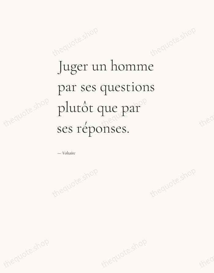 Juger un homme par ses questions plutôt que par ses réponses. — Voltaire — Editorial Left Serif