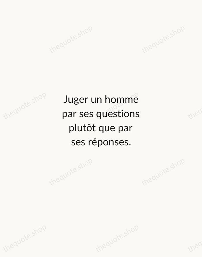 Juger un homme par ses questions plutôt que par ses réponses. — Voltaire — Minimal Unsigned