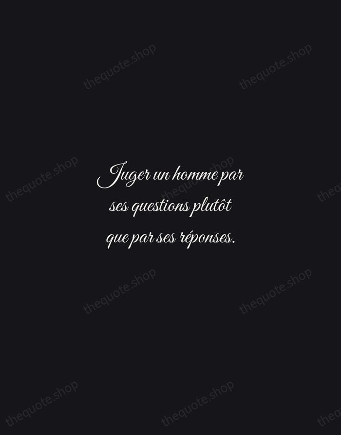 Juger un homme par ses questions plutôt que par ses réponses. — Voltaire — Night Script