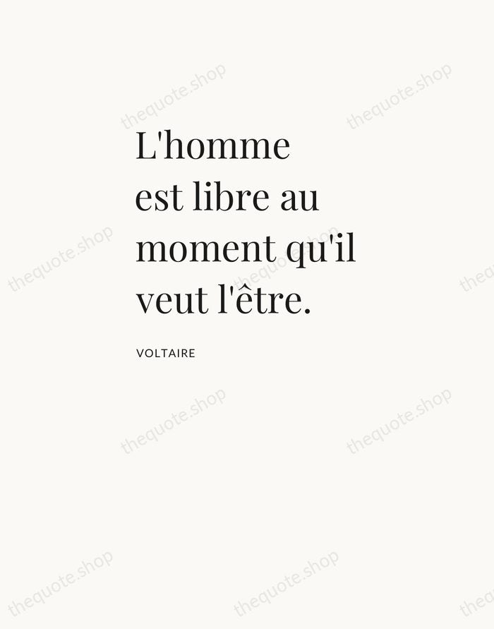 L'homme est libre au moment qu'il veut l'être. — Voltaire — Asymmetric Left